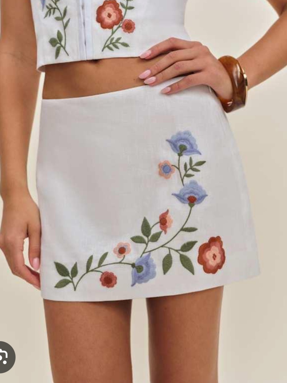 NWT REFORMATION Ren Linen Skirt, White, size 6